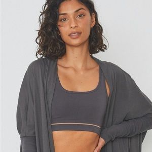 Lungs Soft Supportive Seamless Modal Bralette in Meditative Gray Size Small